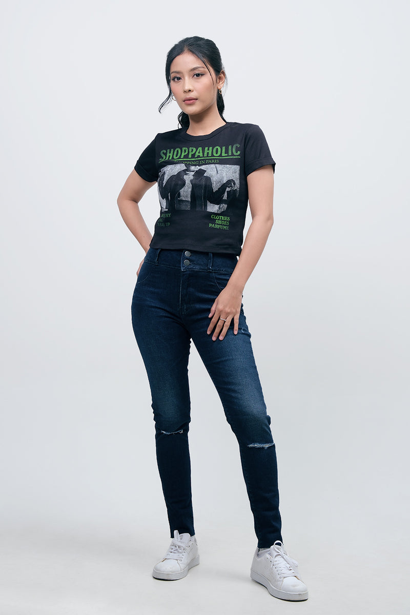 T-Shirt Lengan Pendek Cadence Black