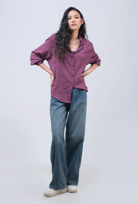 Kemeja Lengan Panjang Aveela Dark Purple