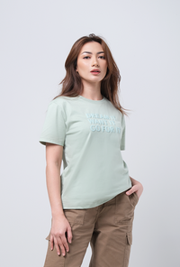 T-Shirt Basic Lengan Pendek Brielle Light Green