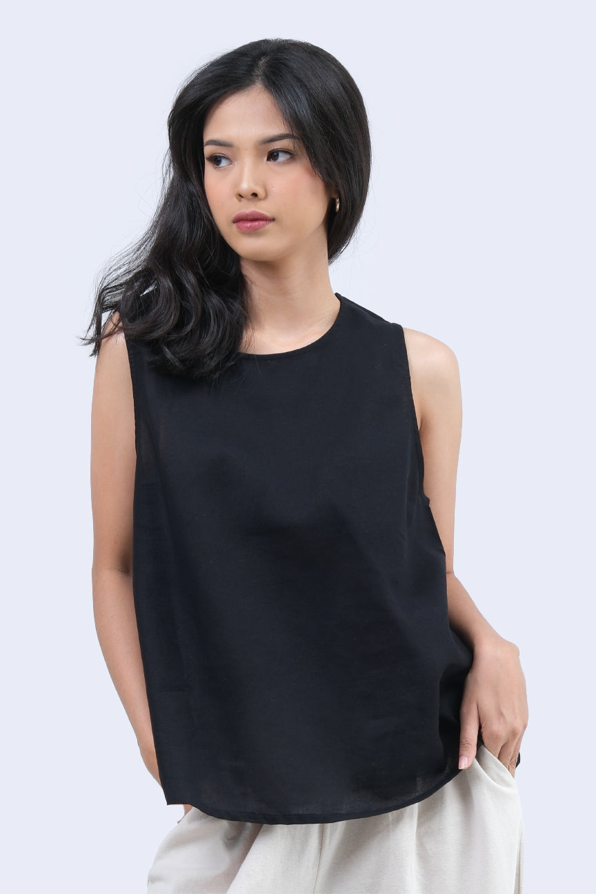 Blouse basic Tanpa Lengan Grachilla Black