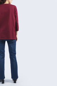 T-Shirt Lengan Panjang Heidy Maroon