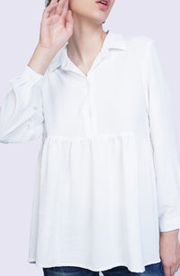 Kemeja Lengan Panjang Kirei Offwhite