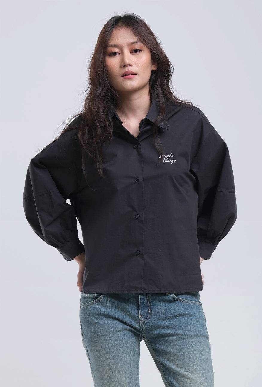 Kemeja Lengan Panjang Fazila Black