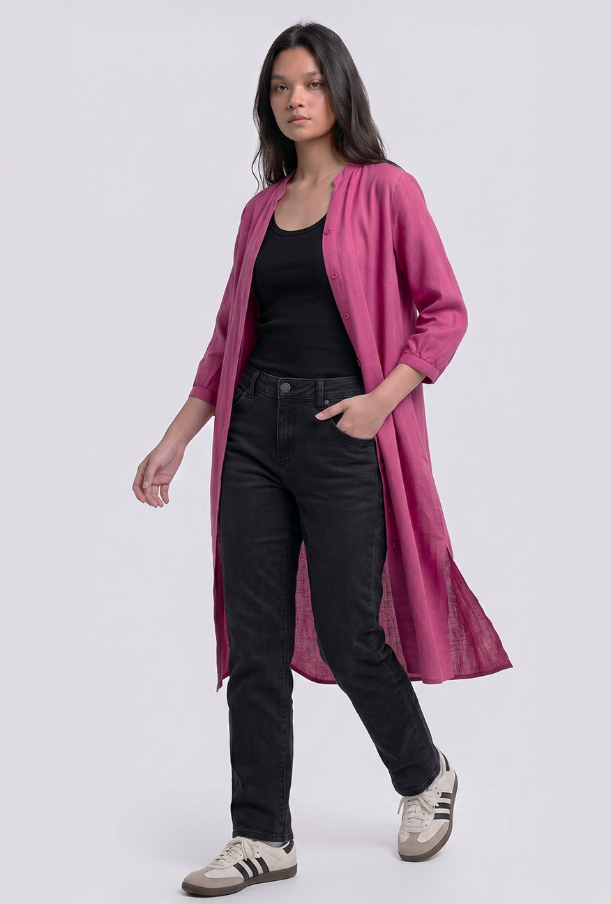 Dress Lengan Panjang Antie Pink