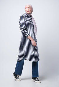 Dress Lengan Panjang Fawnia Navy Dress