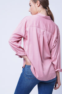 Kemeja Lengan Panjang Margo Pink