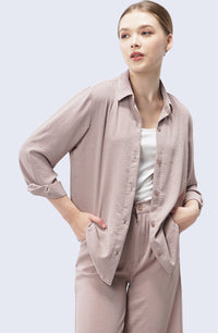 Kemeja Lengan Panjang Emmy Top Dark Cream