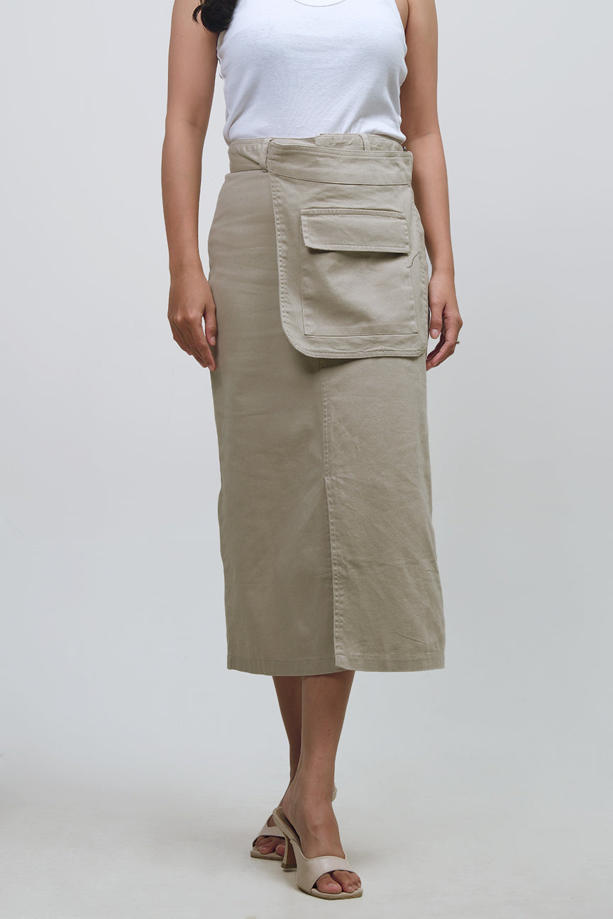 Rok Midi Clarissa Khaki Online