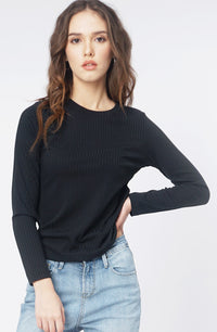 T-Shirt Lengan Panjang Abigail Black