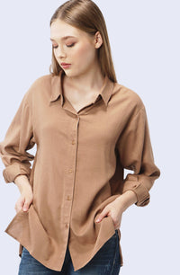 Kemeja Lengan Panjang Windy Brown