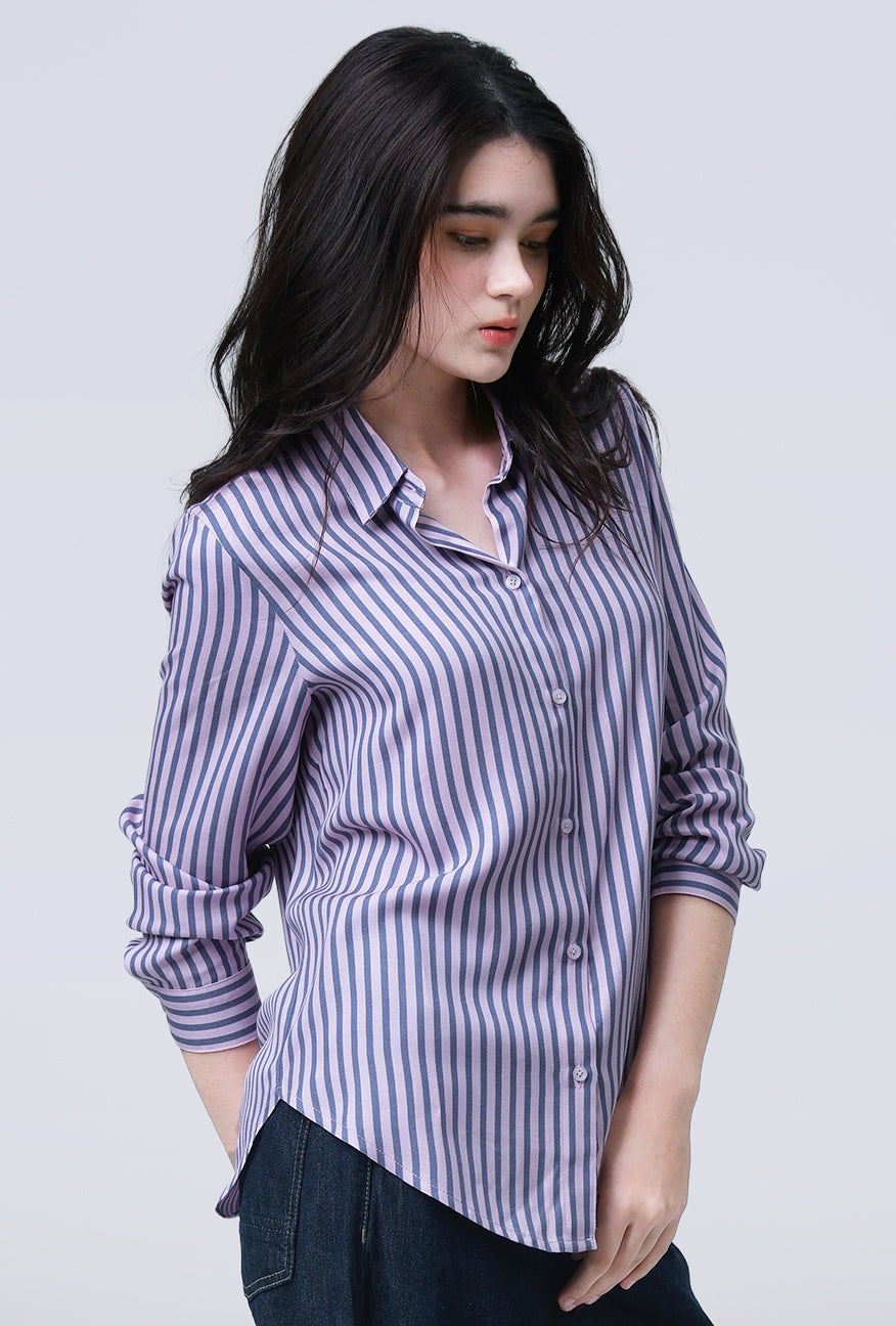 Kemeja Dyva Pink Grey