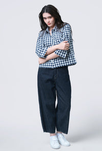 Kemeja Lumi Navy White Exclusive Online