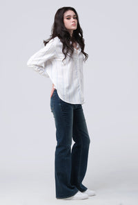 Kemeja Lengan Panjang Soleil White Blue