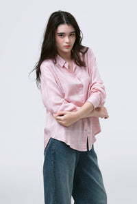 Kemeja Lengan Panjang Key Pink