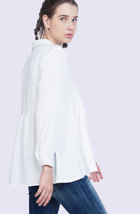 Kemeja Lengan Panjang Kirei Offwhite