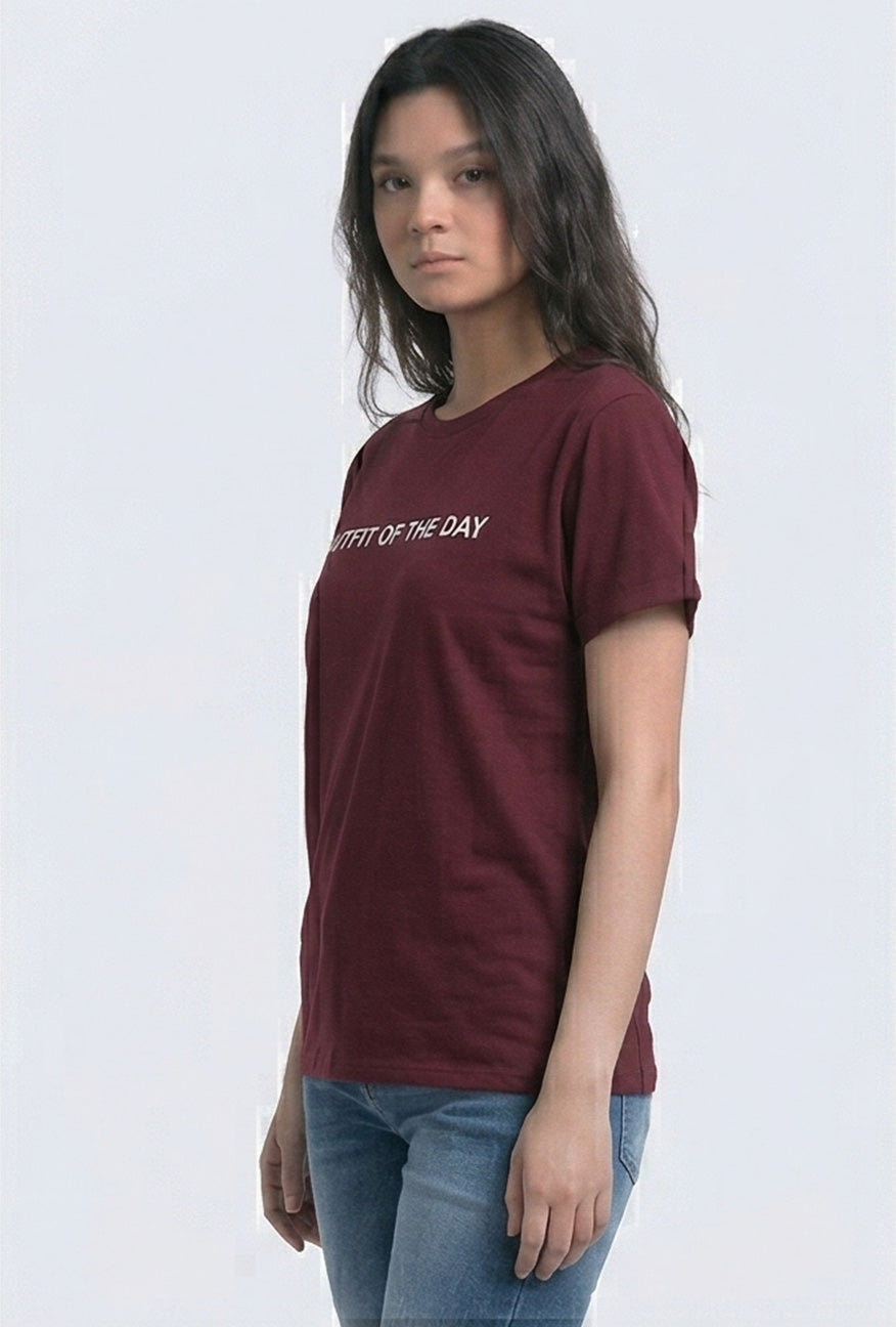 T-Shirt Lengan Pendek Fill It Maroon