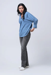 Kemeja Lengan Panjang Bryn Blue