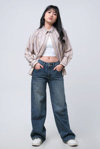 Kemeja Lengan Panjang Caury Khaki Grey