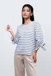 Kemeja Lengan Panjang Delilah White Black