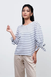 Kemeja Lengan Panjang Delilah White Black