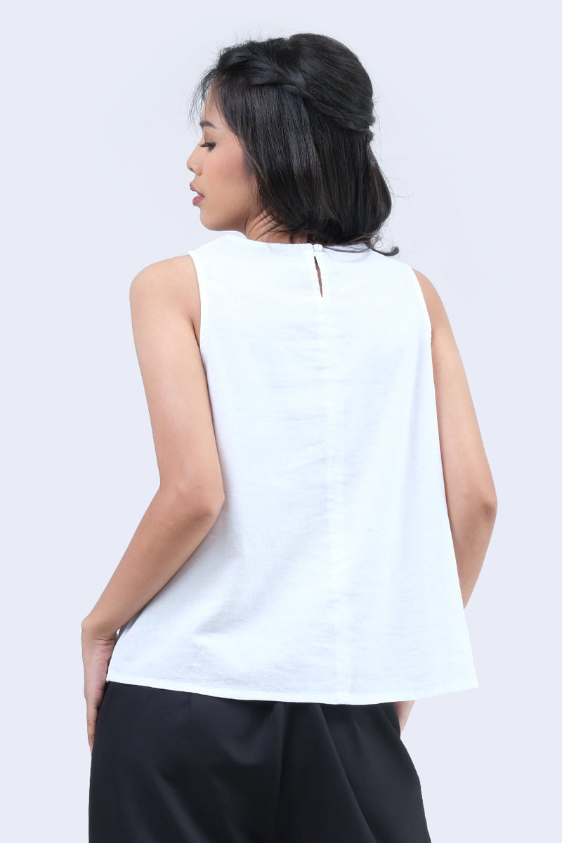 Blouse basic Tanpa Lengan Grachilla Offwhite