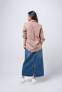 Kemeja Lengan Panjang Iris Brown