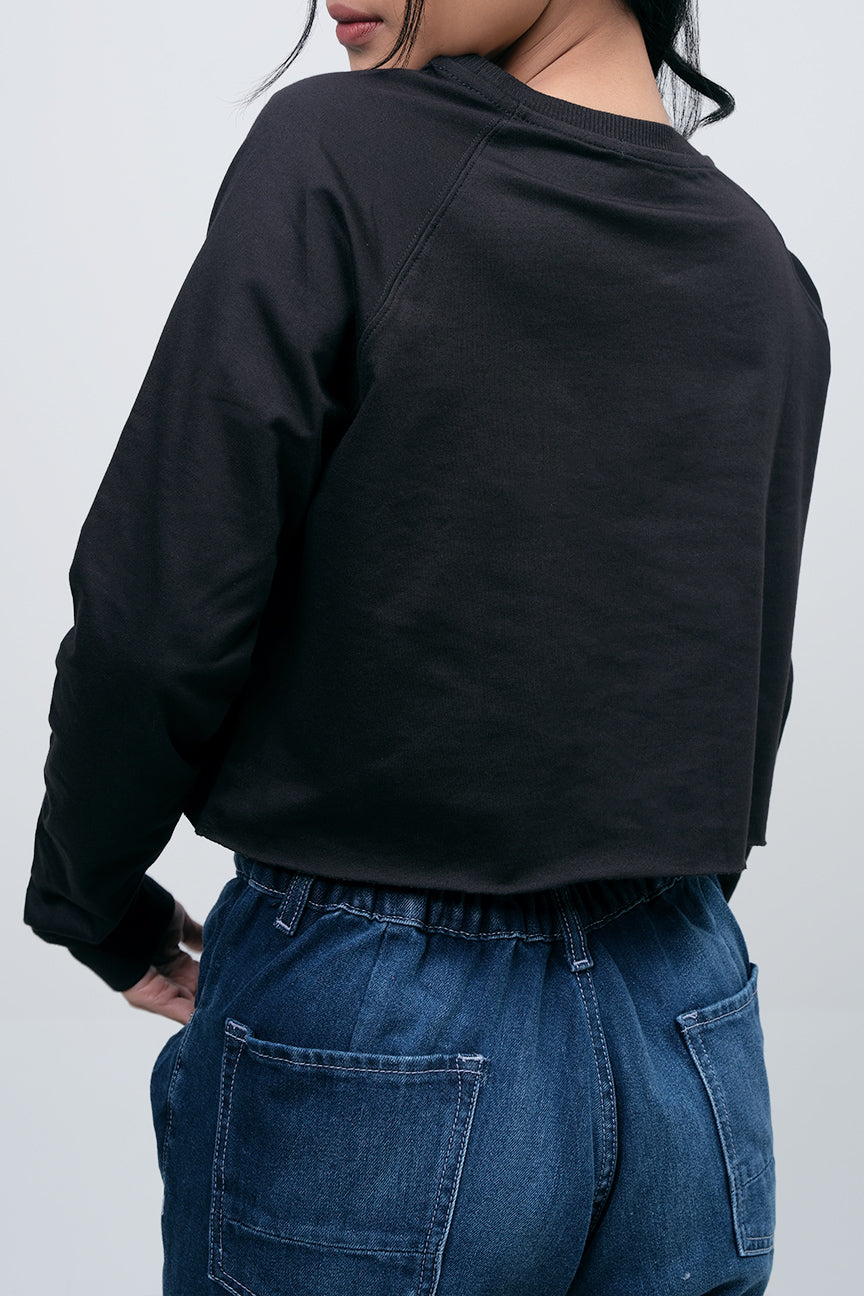 Sweater Ash Black Crop