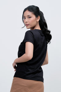 T-Shirt Lengan Pendek Rowena Black
