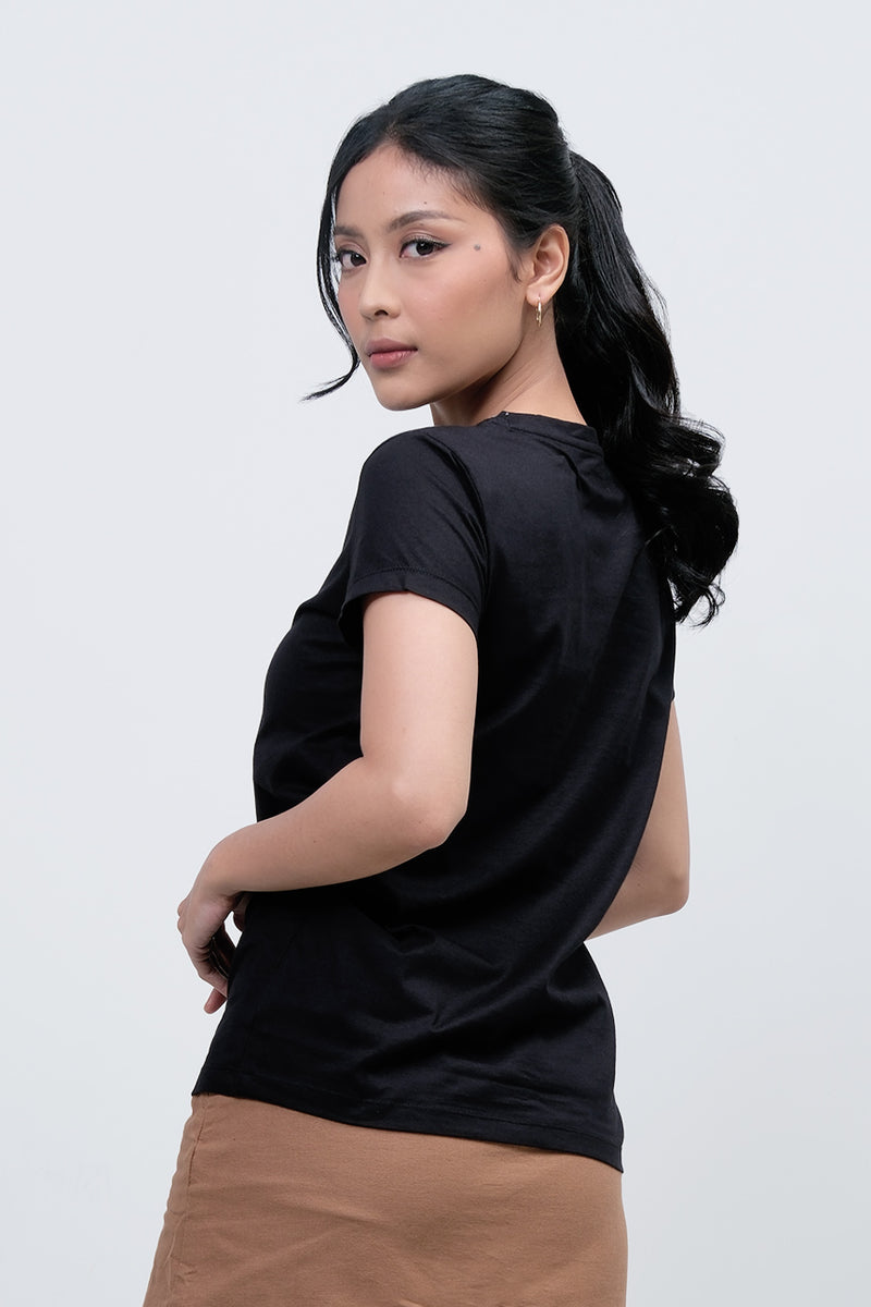 T-Shirt Lengan Pendek Rowena Black