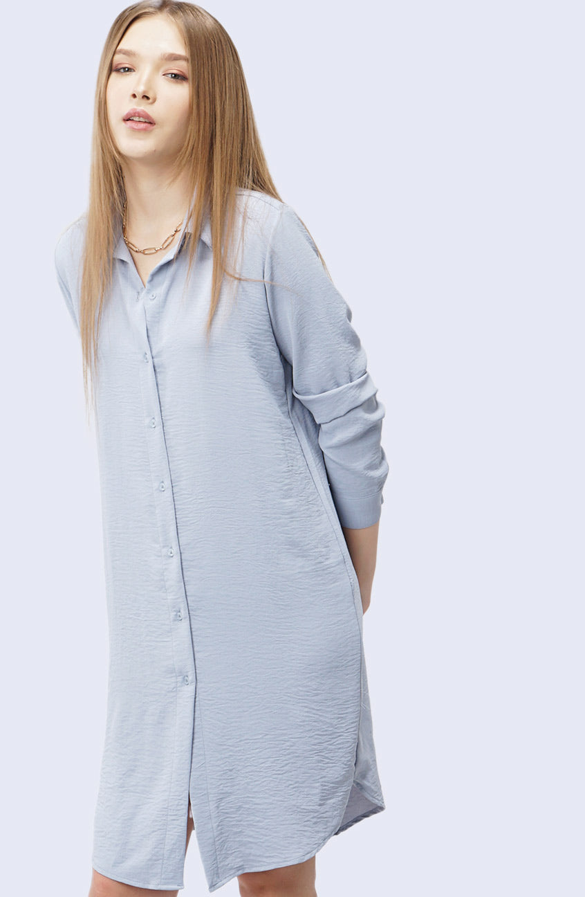Dress Lengan Panjang Aisya Light Blue