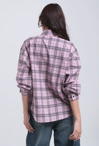 Kemeja Lengan Panjang Alanza 2.0 Pink Black
