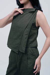 Kemeja Tanpa Lengan Enya Top Army