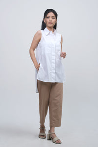Kemeja Tanpa Lengan Volna Offwhite