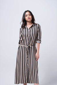 Dress Lengan Panjang Gempita Khaki Black