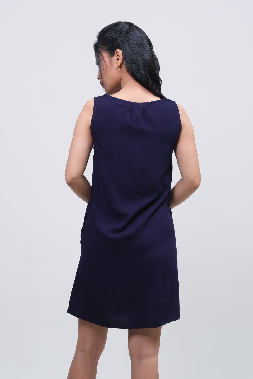 Dress Tanpa Lengan Sloane Navy Online