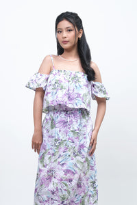 Dress Tanpa Lengan Aster Purple Offwhite Online