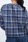 Kemeja Lengan Panjang Avery Navy White
