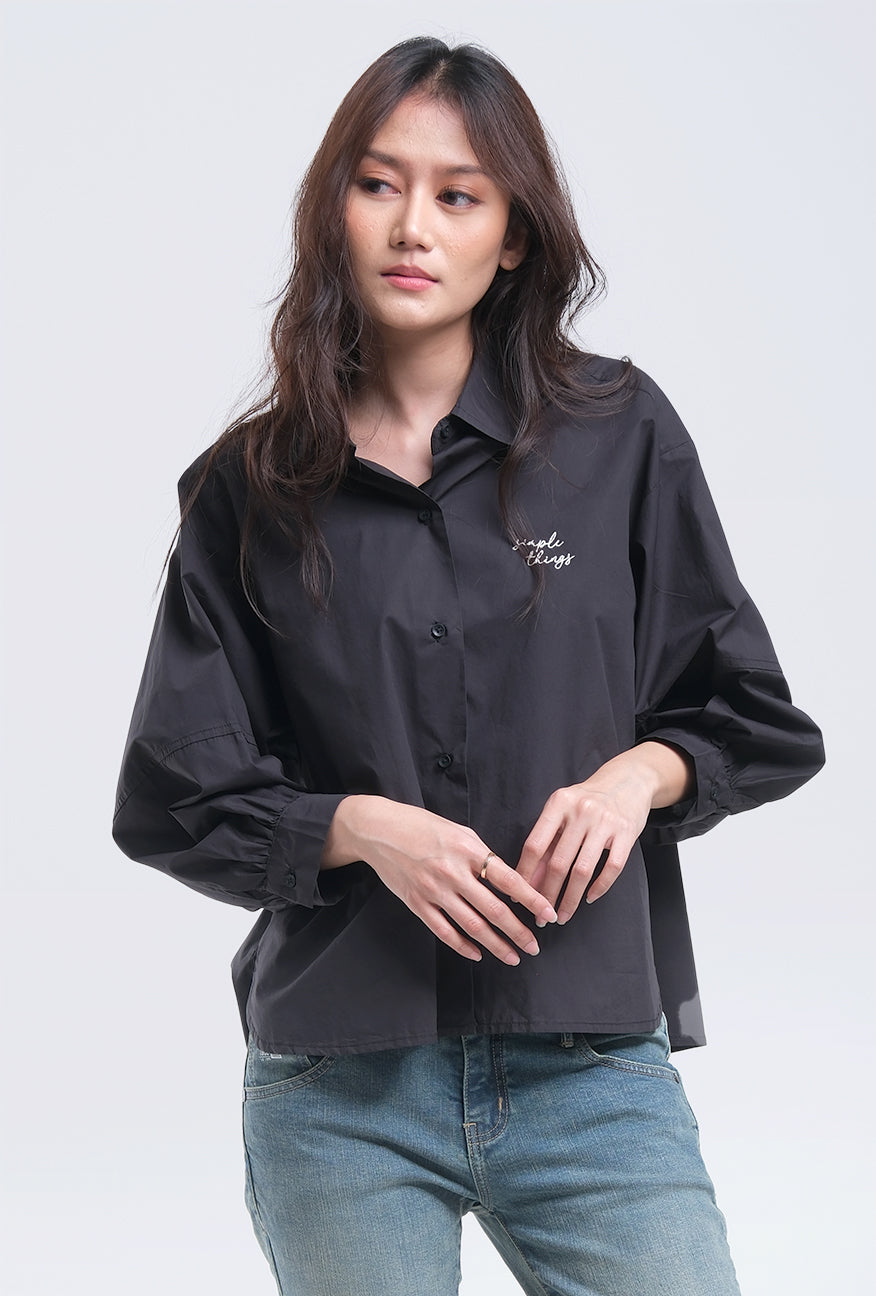 Kemeja Lengan Panjang Fazila Black