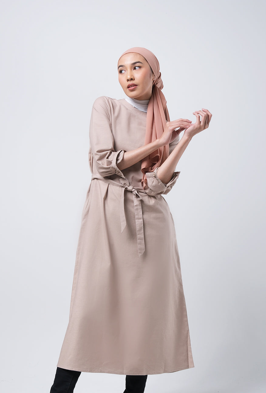 Dress Lengan Panjang Ivanka Khaki