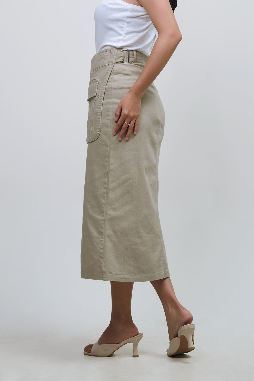 Rok Midi Clarissa Khaki Online