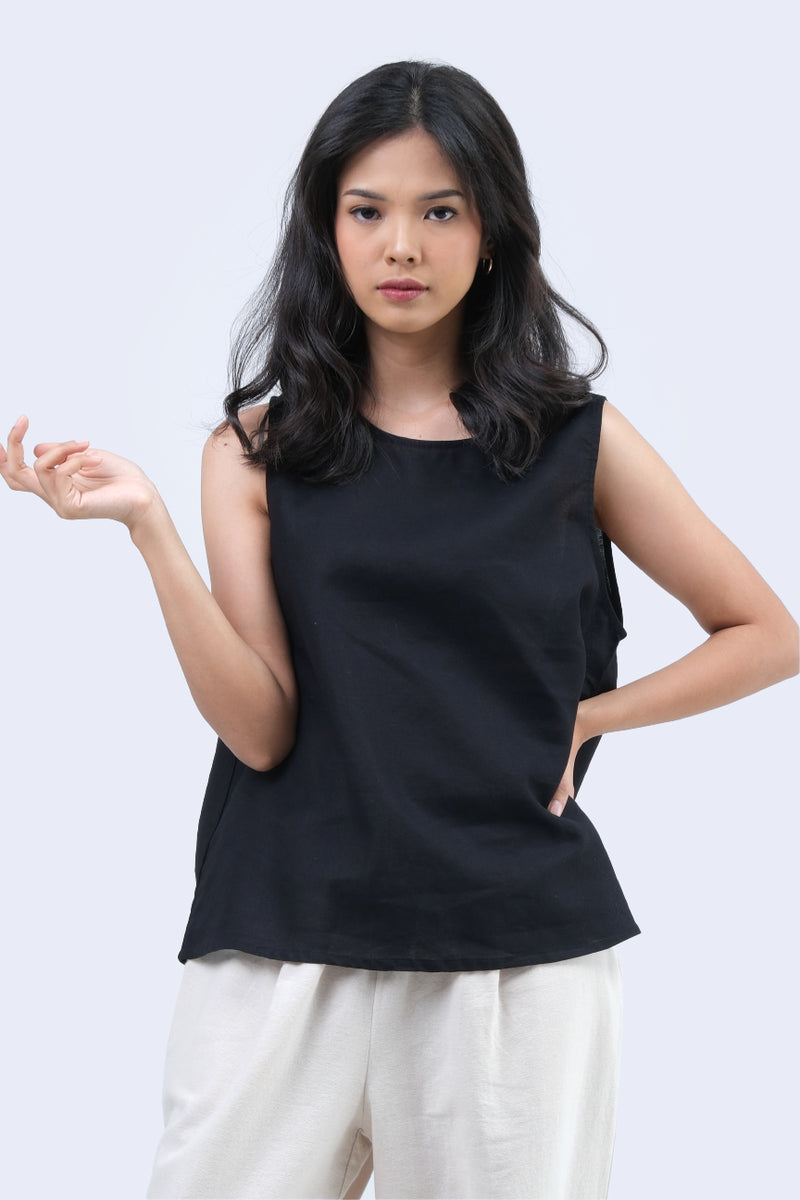 Blouse basic Tanpa Lengan Grachilla Black