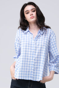 Kemeja Zyala Blue White