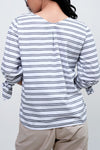 Kemeja Lengan Panjang Delilah White Black
