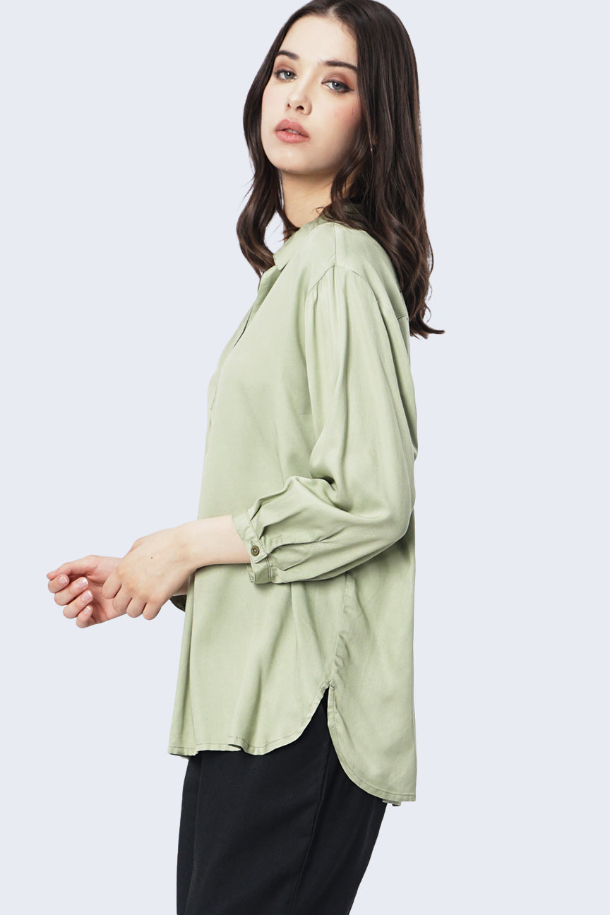 Kemeja Lengan Panjang Jytte Light Green