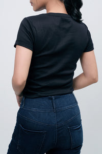 T-Shirt Lengan Pendek Cadence Black