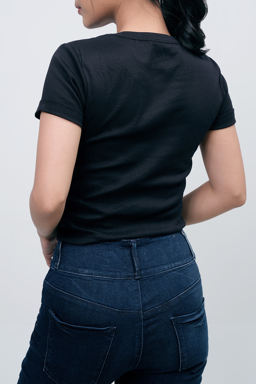 T-Shirt Lengan Pendek Cadence Black