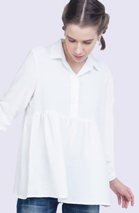 Kemeja Lengan Panjang Kirei Offwhite