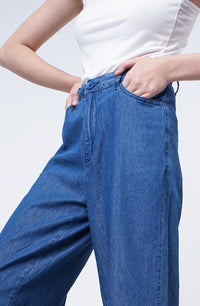 Celana Chambray Celine Medium Blue
