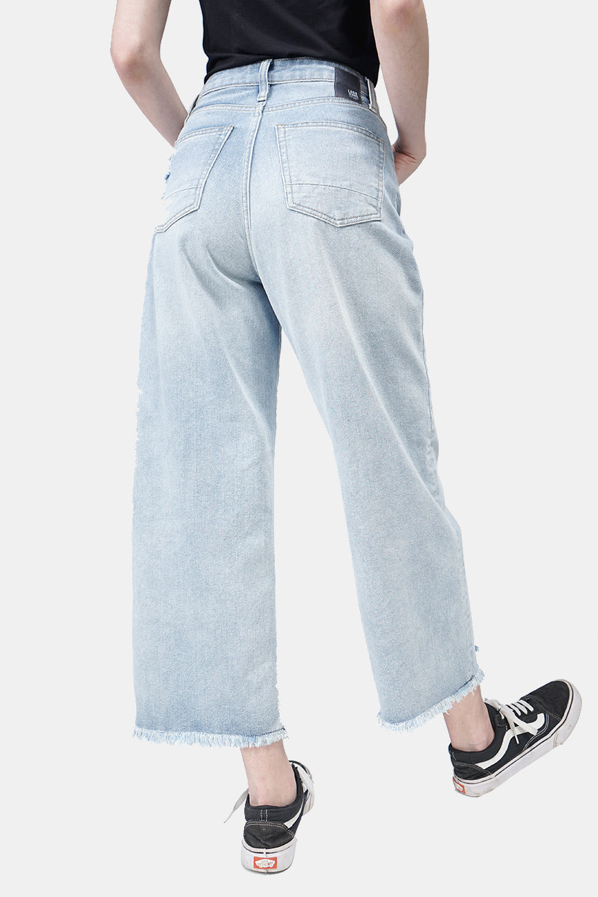 Jeans Wide Leg Hi-Waist F6 Series Light Blue