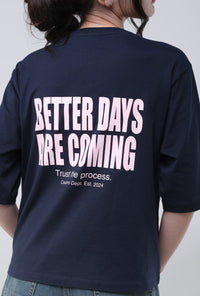 T-Shirt Lengan Pendek Maurine Navy